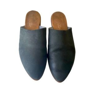 TOMS Jutti Mule Black Leather Flat Womens sz 7.5